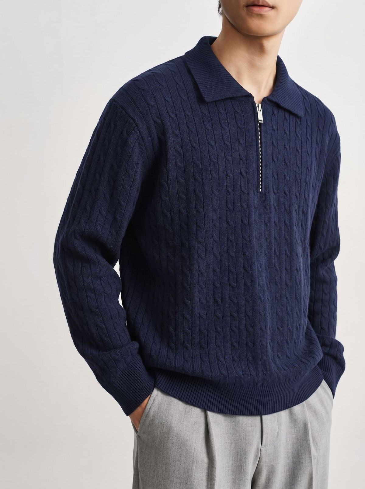 Half zip sweater for men