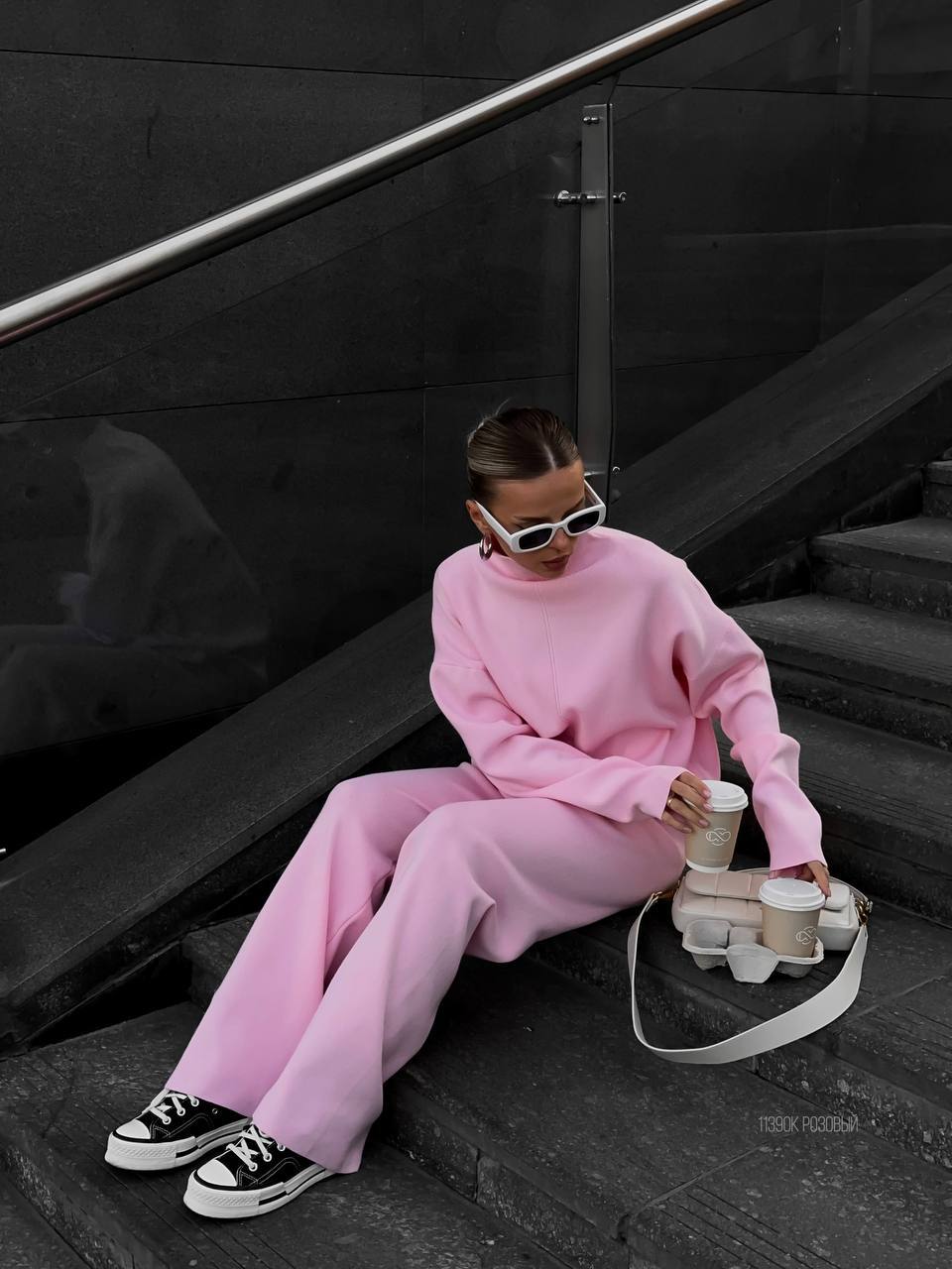 Fall Winter Russian Long Sleeve Loose Casual Pants Sweater Set Women Best-selling Split Set