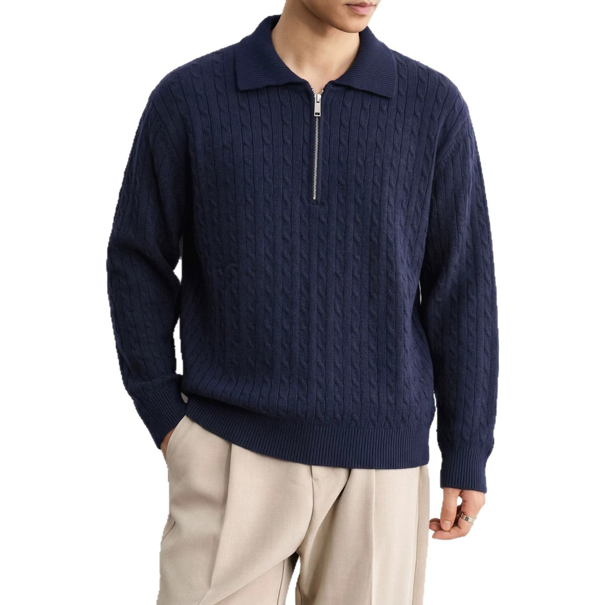 Half zip sweater for men
