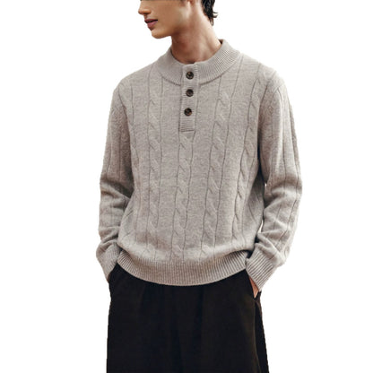 Round neck loose sweater for men