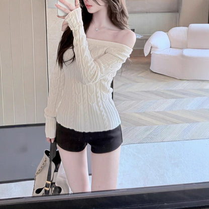Shoulder Multi-Wear Cable Knit Top for Women