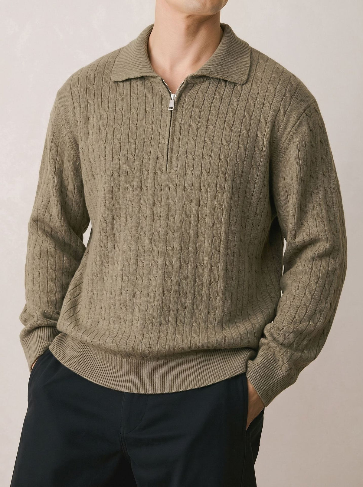 Half zip sweater for men