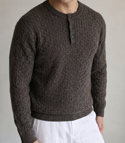 Half cardigan sweater for men