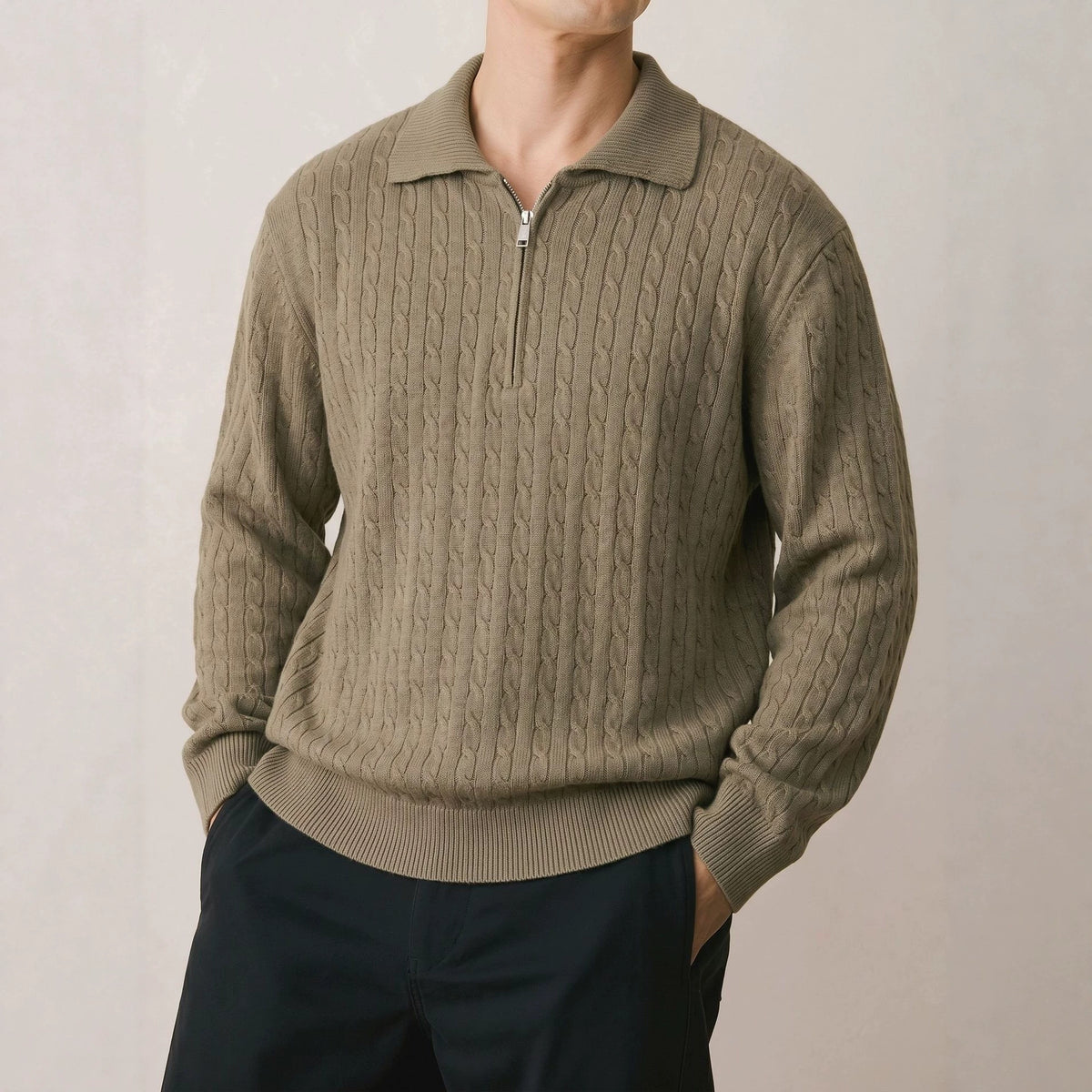 Half zip sweater for men