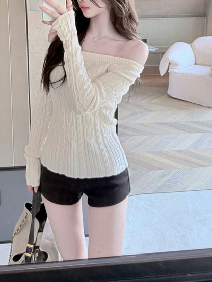 Shoulder Multi-Wear Cable Knit Top for Women