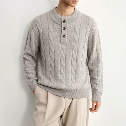 Round neck loose sweater for men