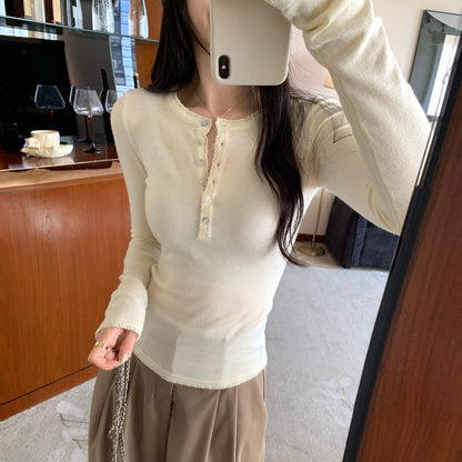 Knit Top for Women, Long Sleeve, Casual Wear