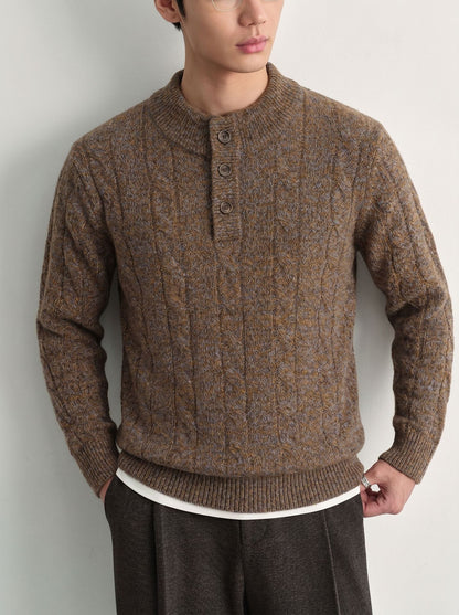 Round neck loose sweater for men
